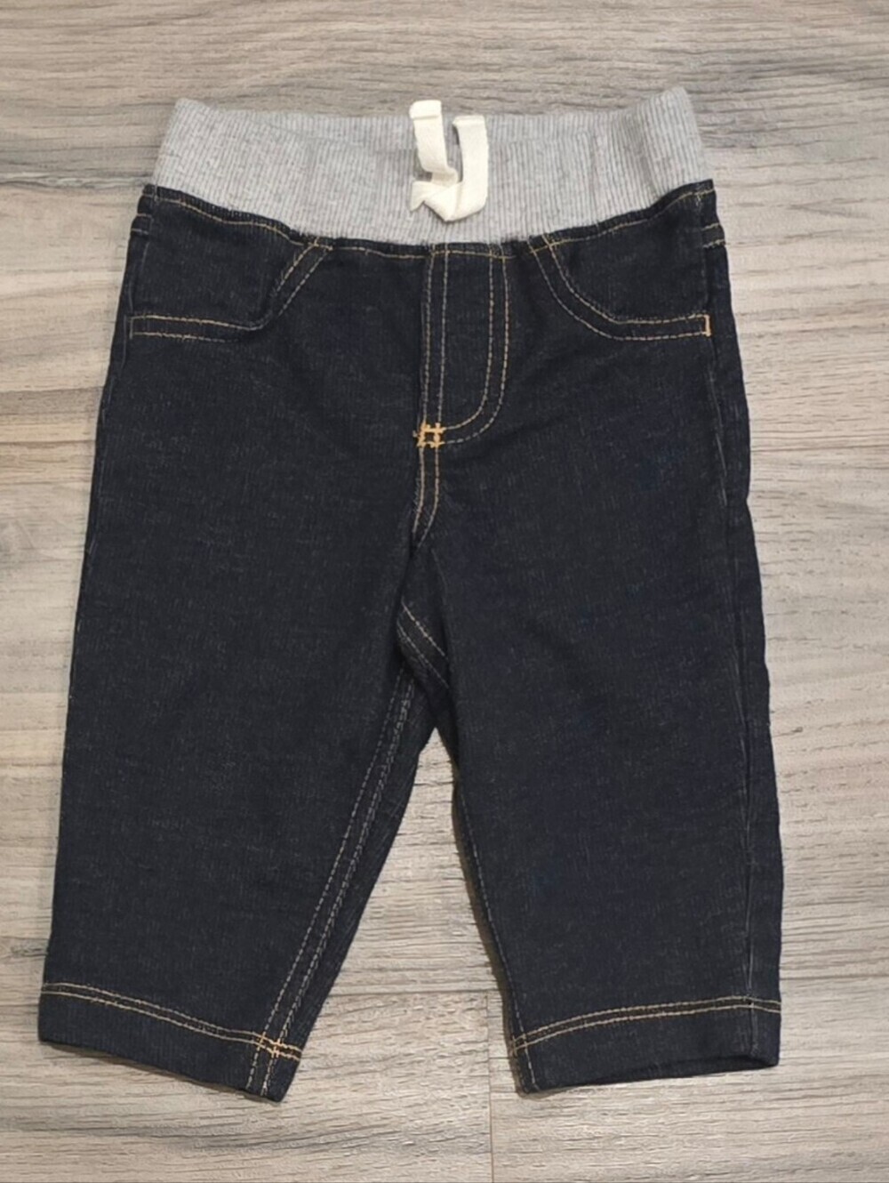 Carter’s Baby Jeans Size 6 Months Dark Wash Pull-On Denim Pants Drawstring Waist